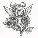 small hazbin hotel angel dust  tattoo design idea