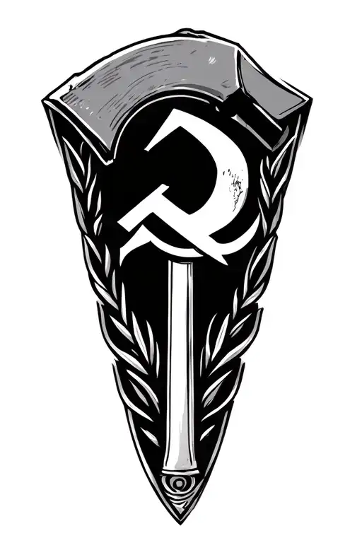 Hammer and sickle tattoo design idea