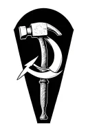 Hammer and sickle tattoo design idea