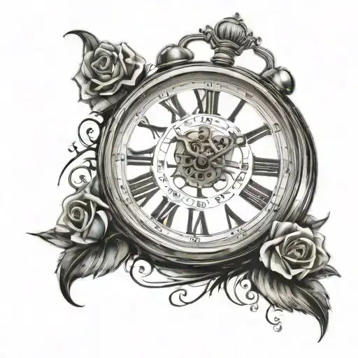 please create a clock where lose yourself replaces the digits on the clock. L at 12 o'clock O at 1 o'clock S at 2 o'cloc tattoo design idea