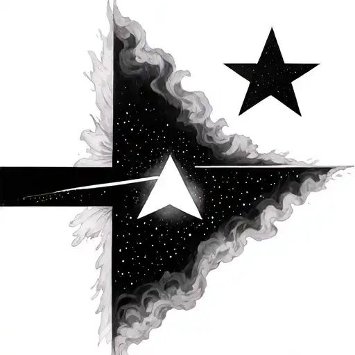 , lonely star, separate genre, Pink Floyd tattoo design idea