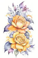 yellow rose orange gerber daisy purple tiger lily tattoo design idea