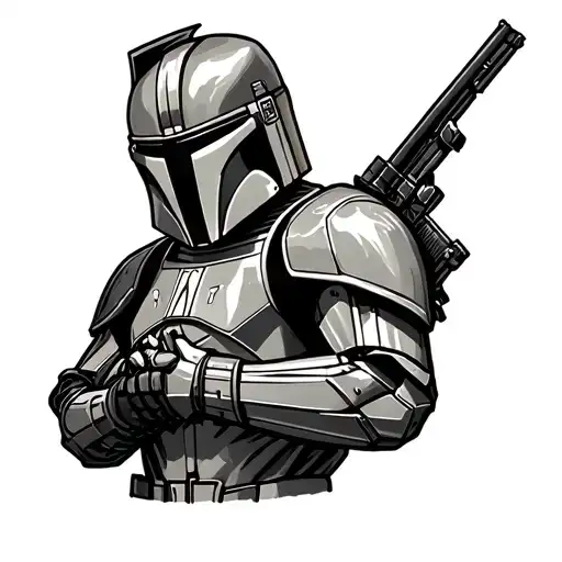 Mandalorian This Is The Way tattoo design idea