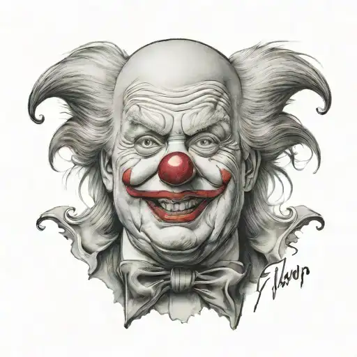 Donald trump as a clown tattoo design idea