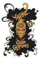 Deftones inspired with "Goon Squad" text tattoo design idea