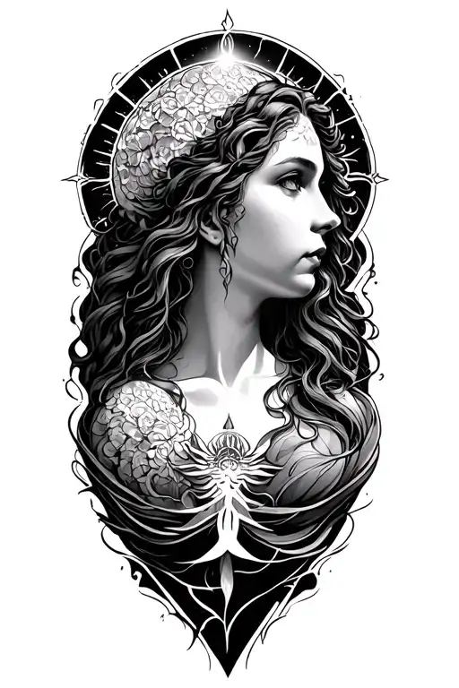 Tara King Stone of destiny solar sistem tattoo design idea