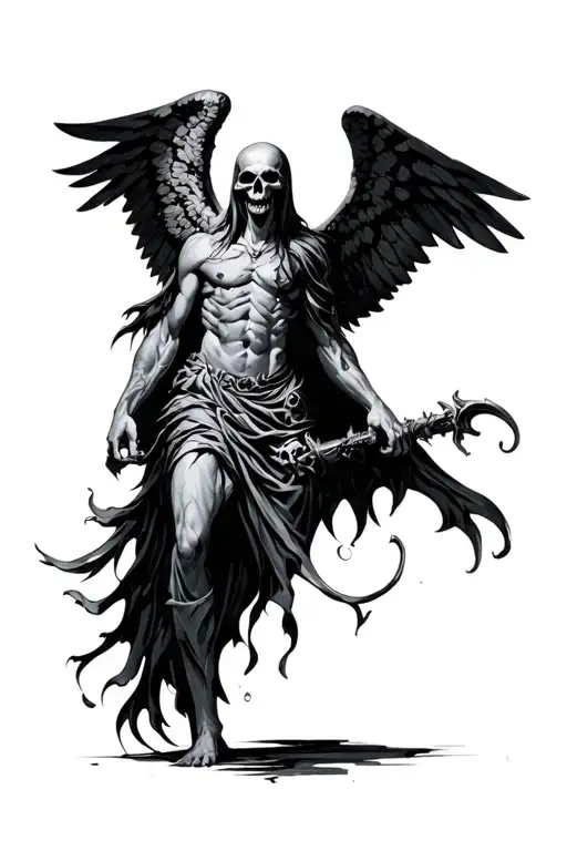 azrael angel of death tattoo design idea