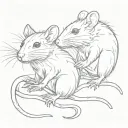 Two rats, one with red eyes tattoo design idea