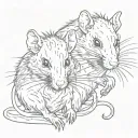 Two rats, one with red eyes tattoo design idea