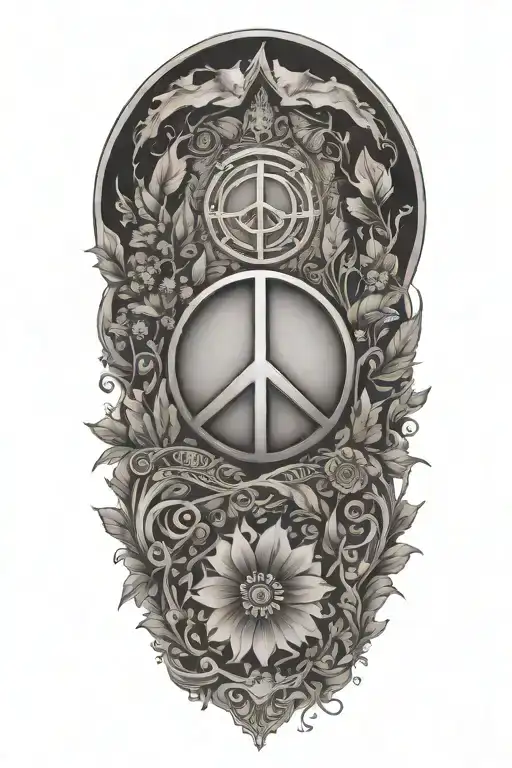 Music Peace Nature Inspired tattoo design idea