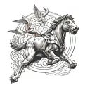 Inspired by the Sistine Chapel, Courage and Persistence. A tattoo which illustrates ambition and the desire for success. tattoo design idea