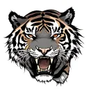 Tiger face roaring tattoo design idea