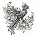 phoenix rising from flames tattoo design idea