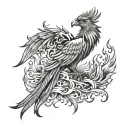 phoenix rising from flames tattoo design idea