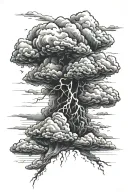 dark clouds tattoo design idea
