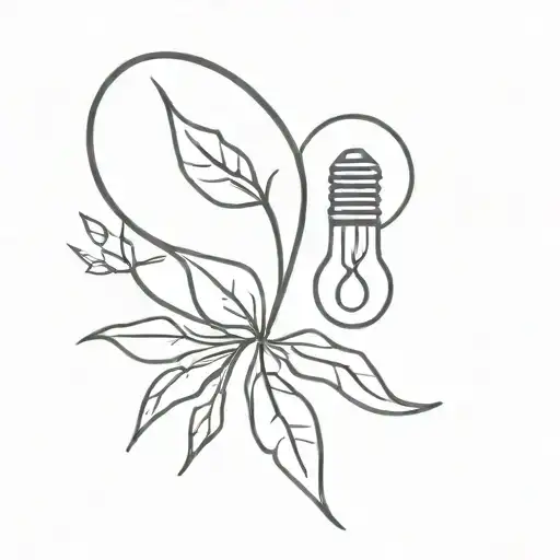 plant with a light bulb tattoo design idea