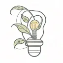 plant with a light bulb tattoo design idea