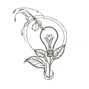 plant with a light bulb tattoo design idea