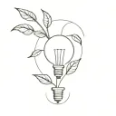 plant with a light bulb tattoo design idea