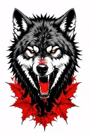 rabid wolf wounded thorn vine nature rocky mountain tattoo design idea