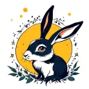 moon gazing hare tattoo design idea