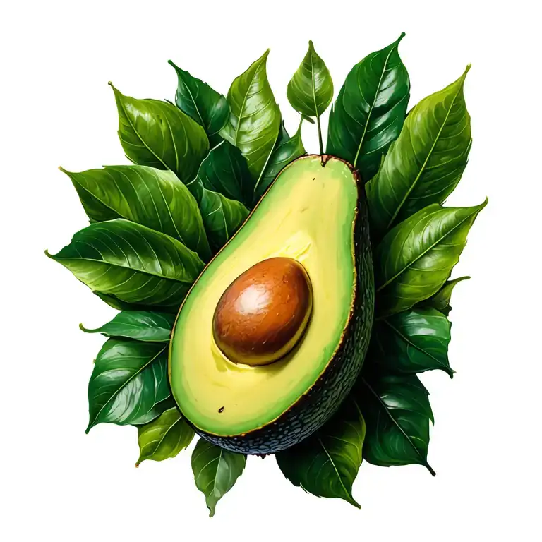 Avocado tattoo design idea