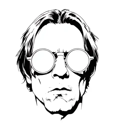 Ozzy osbourne in round sunglasses tattoo design idea