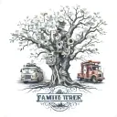 A family tree intertwined with firefighting equipment, symbolizing the strong bond and support from loved ones in the face of danger tattoo design idea