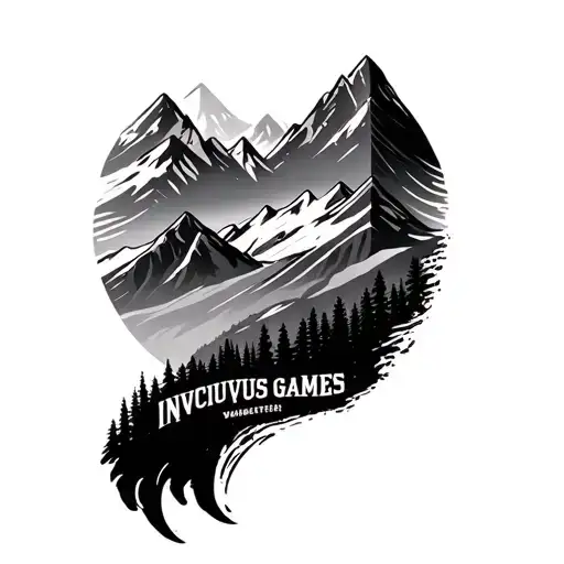 Vancouver. Invictus games. Whistler mountains  tattoo design idea