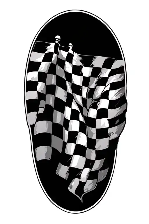 checkered flag waving  tattoo design idea
