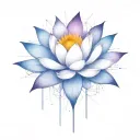 add trajectories surrounding lotus. use dark space themed colors and replace the lighter pedals with darker colors tattoo design idea