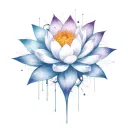 add trajectories surrounding lotus. use dark space themed colors and replace the lighter pedals with darker colors tattoo design idea