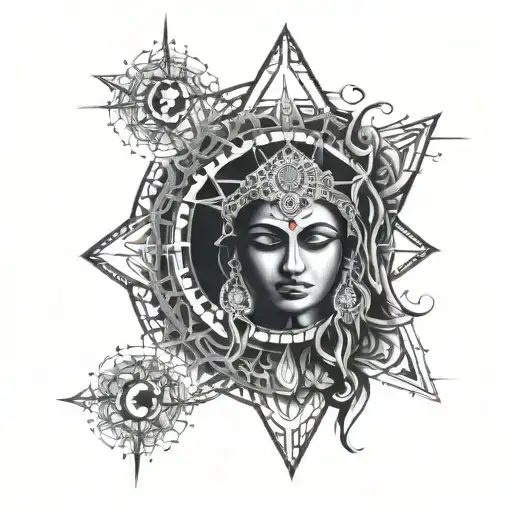 sacred geometry Hinduism kali maa tattoo design idea