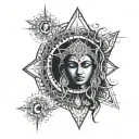sacred geometry Hinduism kali maa tattoo design idea