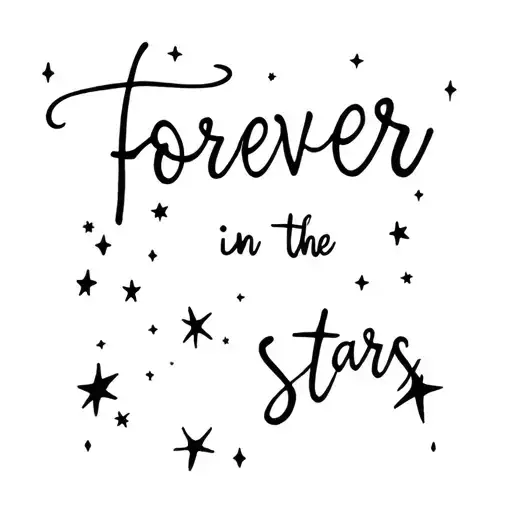 "Forever in the stars" Lune et galaxy filled with stars shining tattoo design idea