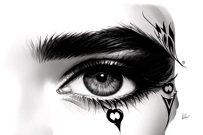 Louis Vuitton above the eyebrow tattoos tattoo design idea