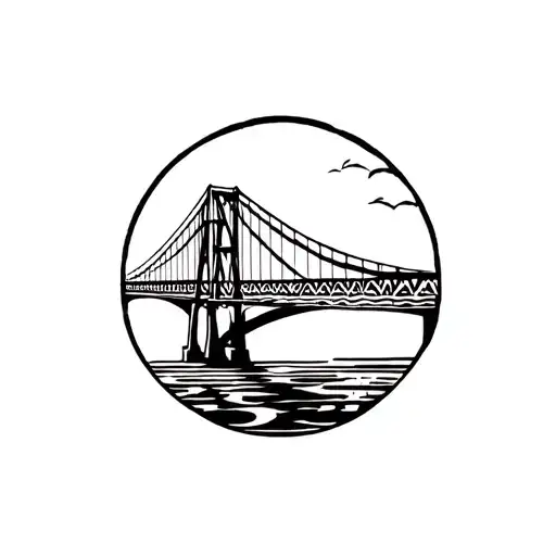 Mackinac bridge Michigan tattoo design idea