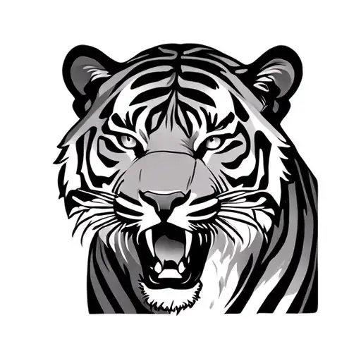 tiger eating disorder symbol tattoo design idea