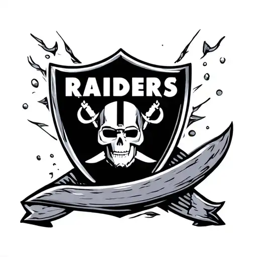 Raiders shield engraved tattoo design idea