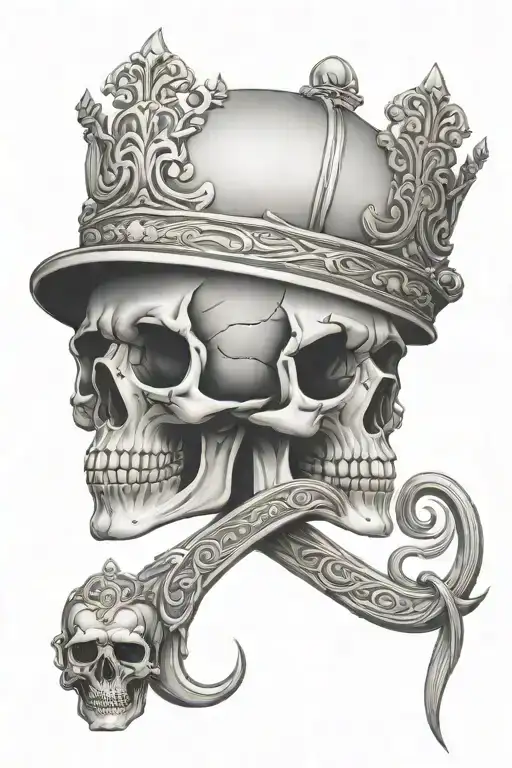 skull of king and queen and infinity sign tattoo design idea