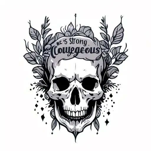 be strong and courageous  tattoo design idea