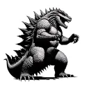 Godzilla Japanese tattoo design idea