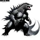 Godzilla Japanese tattoo design idea