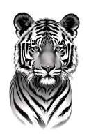 tiger cub face beside the mother tiger tattoo design idea