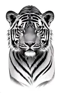 tiger cub face beside the mother tiger tattoo design idea