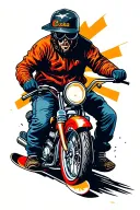 Snowboard, motorcycle, CSKA tattoo design idea