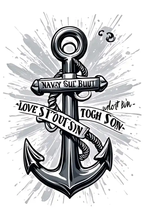anchor father navy tough but love memory to son protector tattoo design idea