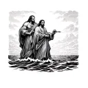 Moses parting the red sea tattoo design idea