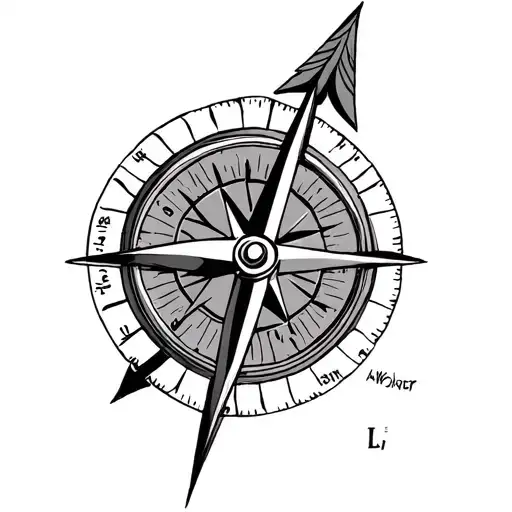 Compass Arrow tattoo design idea