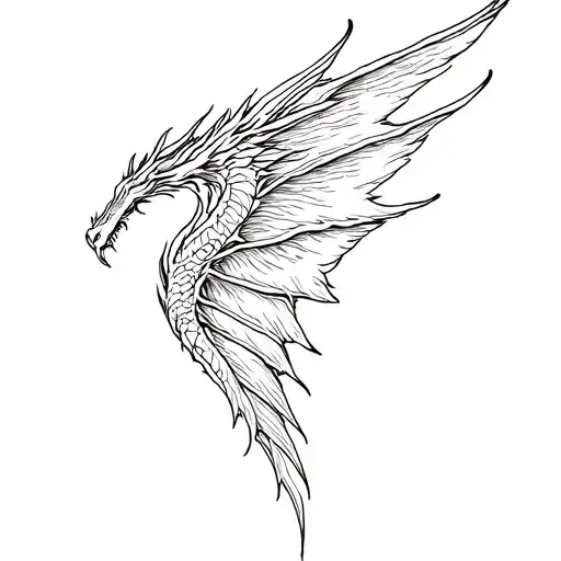 dragon wing tattoo design idea